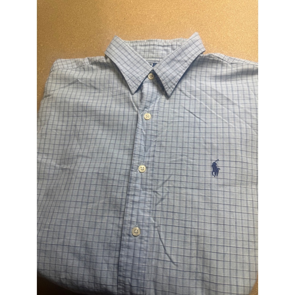 Polo Ralph Lauren Mens Lowell Sport Blue Check Button Down Shirt Size L